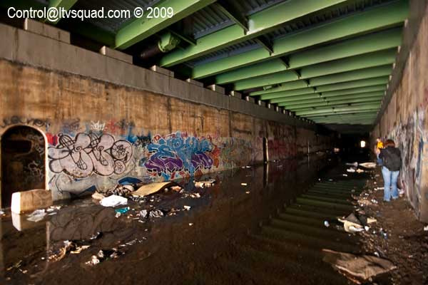 With the track ripped out, flooding has made it impassible